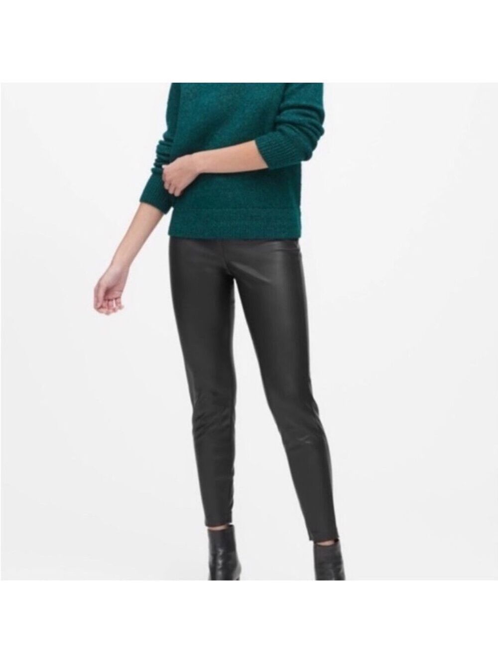 NWOT Banana Republic Vegan Leather Devon Legging Pants 8 Petite - Picture 4 of 8